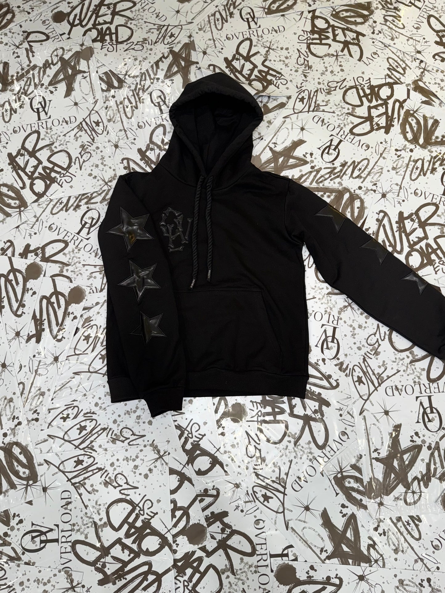 Leather print OVL hoodie