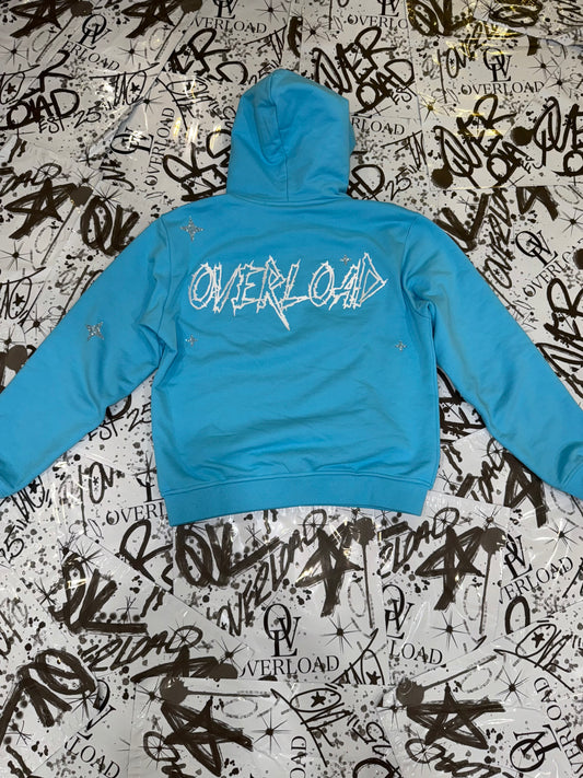 sky blue OVERLOAD hoodie